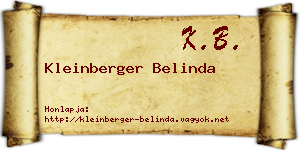 Kleinberger Belinda névjegykártya